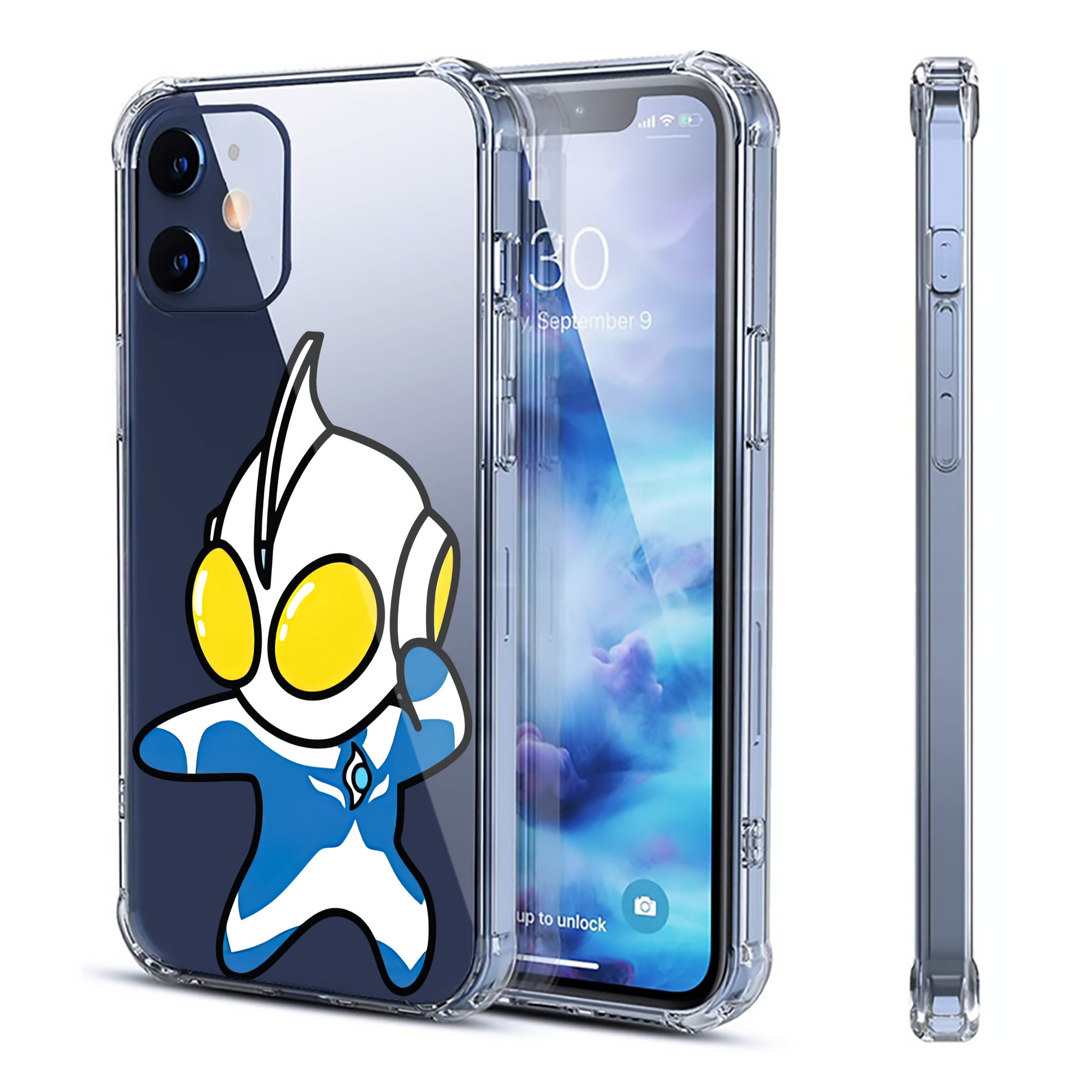 （画像用） ウルトラマン Ultraman 【iPhone 12シリーズ対応】透明スマホケース（クリアソフトケース）